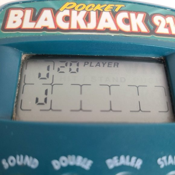 1997 Radica Pocket BLACKJACK 21 Green Handheld Electronic Game Tested Works - Picture 2 of 3